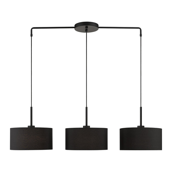 3 Light Black Large Linear Chandelier