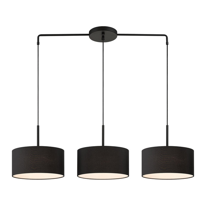 3 Light Black Large Linear Chandelier