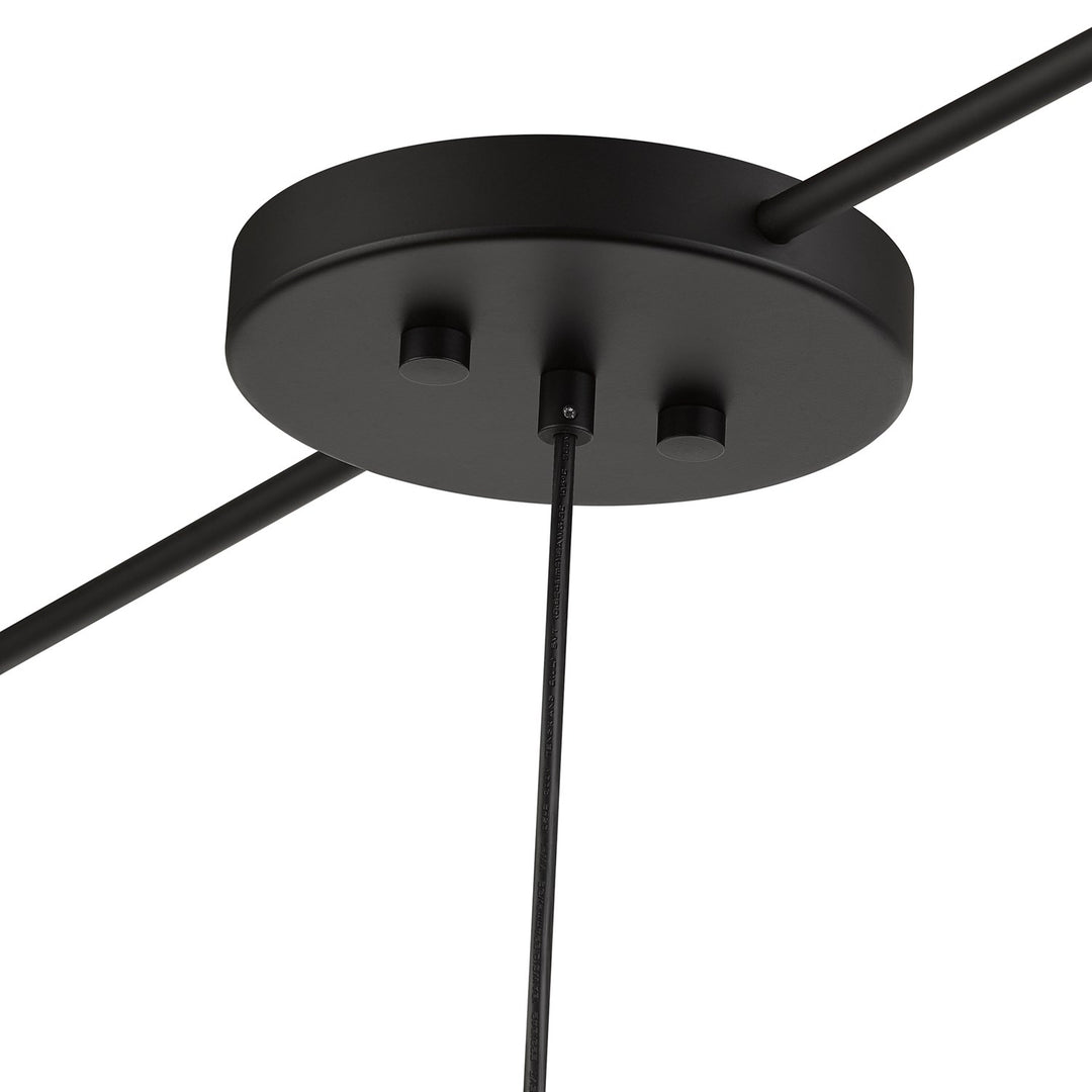 3 Light Black Large Linear Chandelier