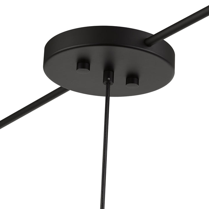 3 Light Black Large Linear Chandelier