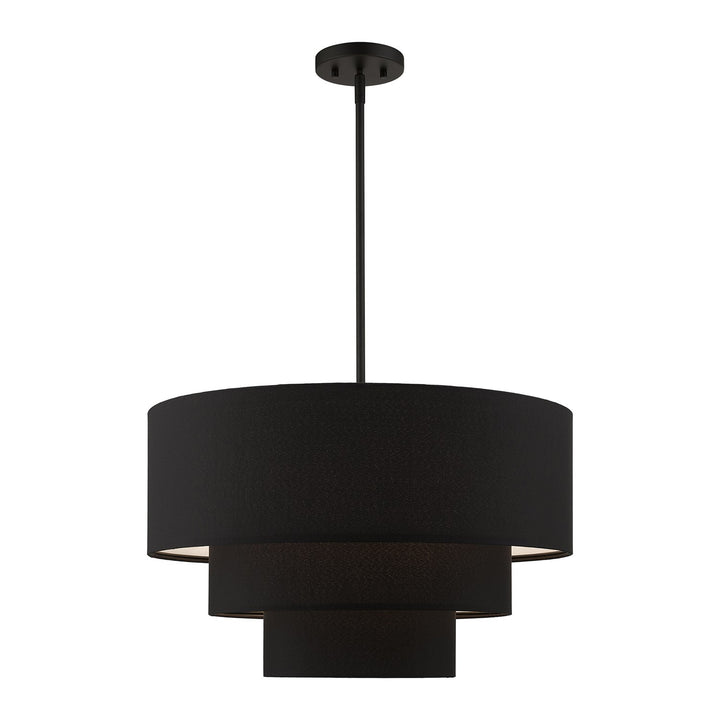 4 Light Black Pendant Chandelier by Livex Lighting