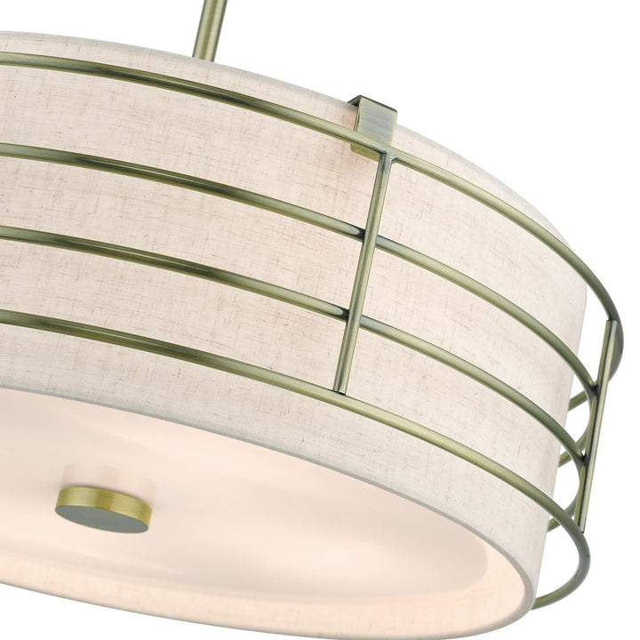 4 Light Antique Brass Pendant Chandelier