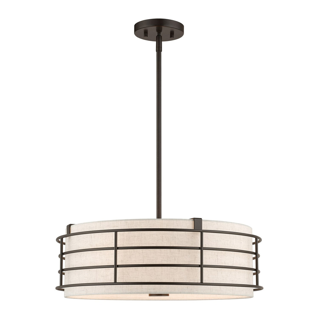 4 Light English Bronze Pendant Chandelier by Livex Lighting