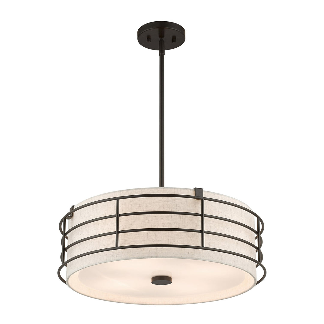 4 Light English Bronze Pendant Chandelier