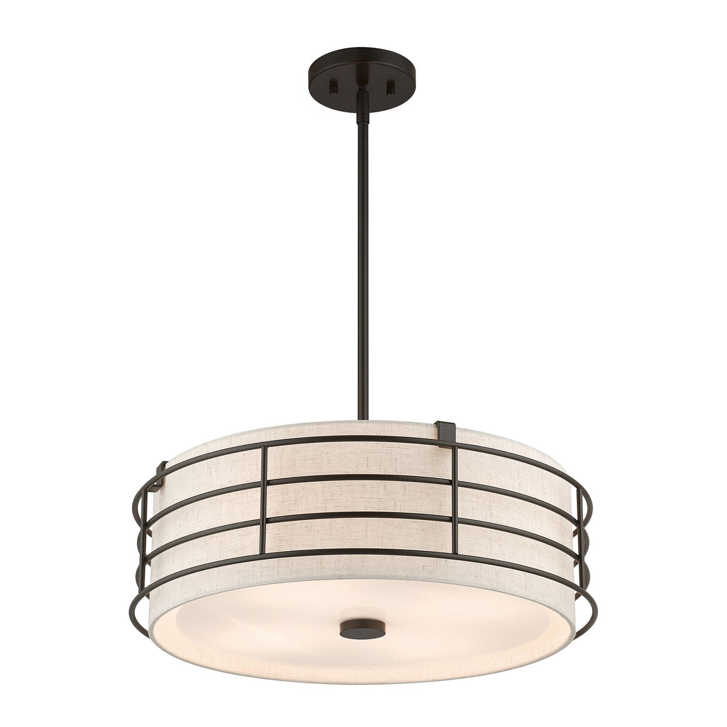 4 Light English Bronze Pendant Chandelier