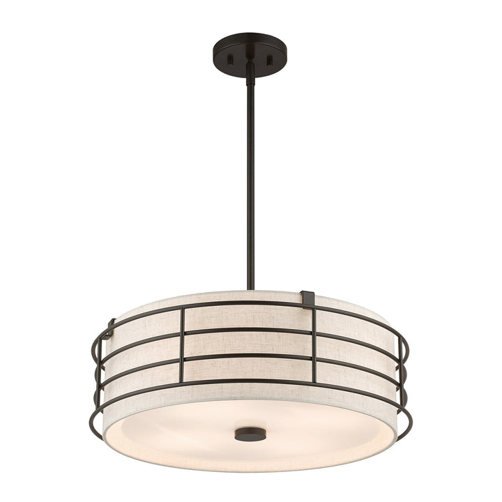 4 Light English Bronze Pendant Chandelier