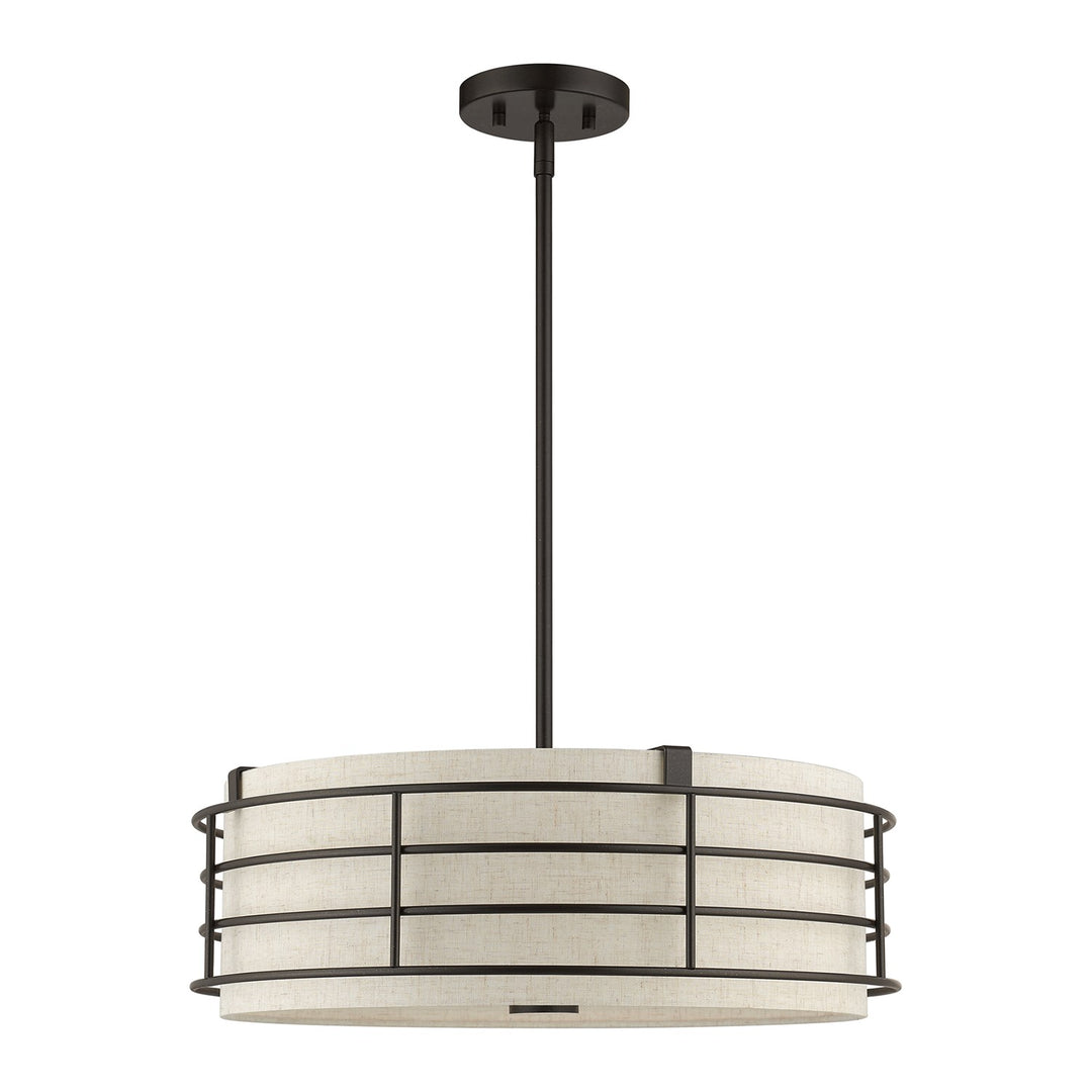 4 Light English Bronze Pendant Chandelier