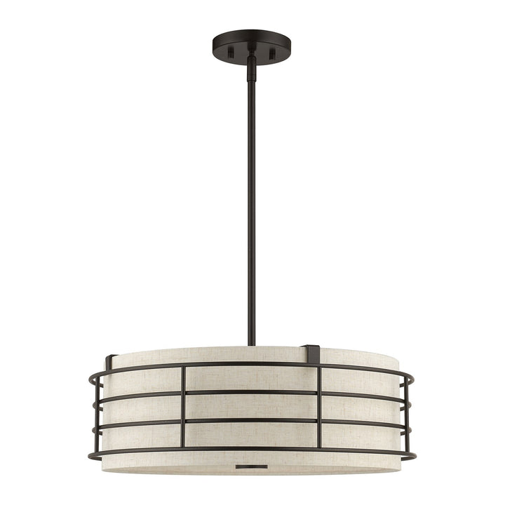 4 Light English Bronze Pendant Chandelier