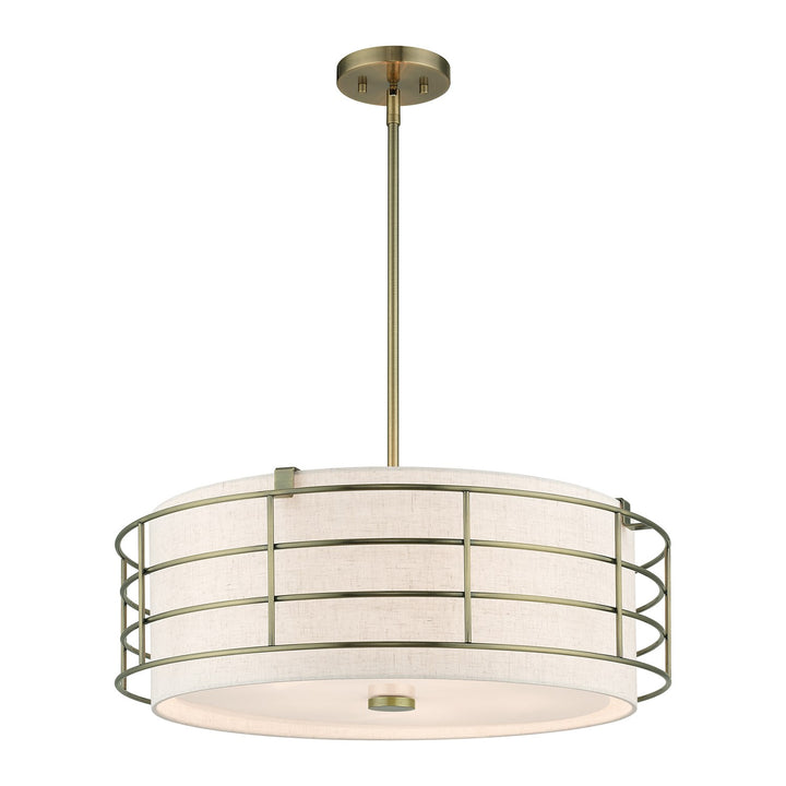 5 Light Antique Brass Pendant Chandelier