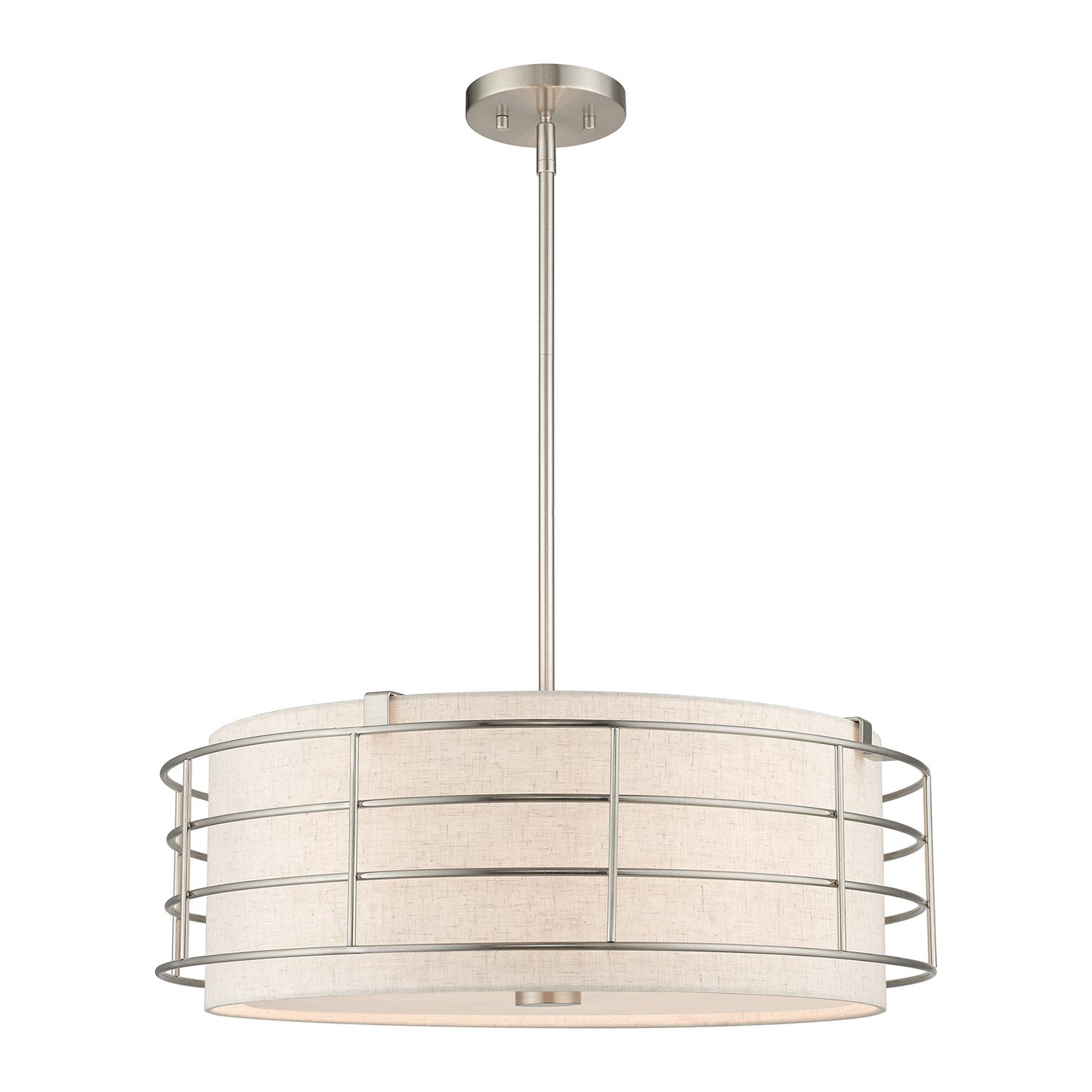 5 Light Brushed Nickel Pendant Chandelier by Livex Lighting