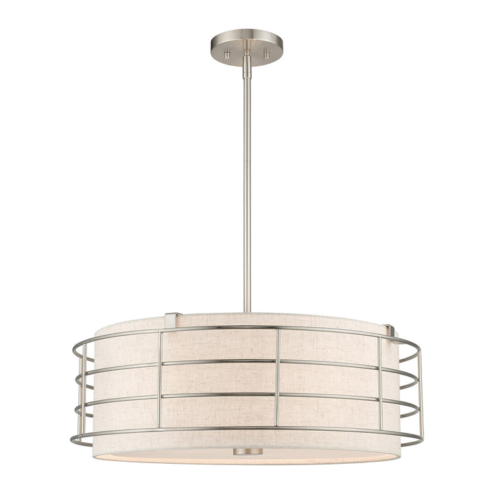 5 Light Brushed Nickel Pendant Chandelier by Livex Lighting