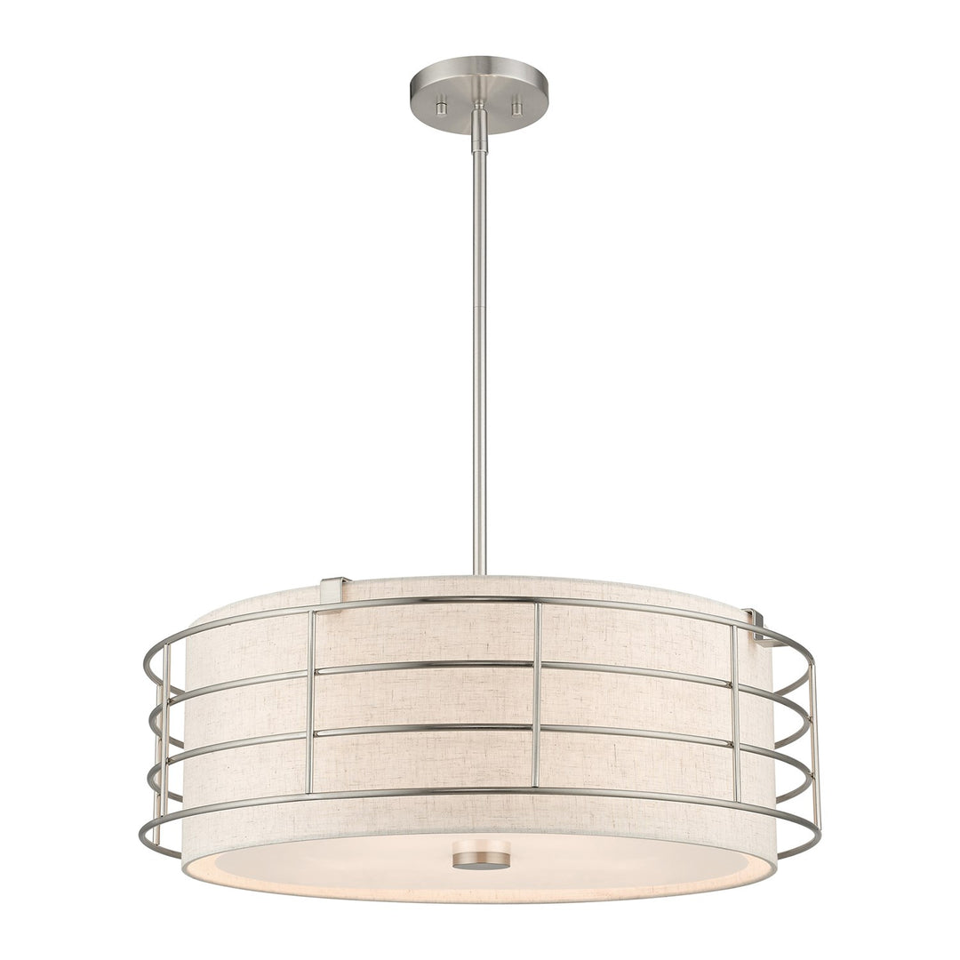 5 Light Brushed Nickel Pendant Chandelier