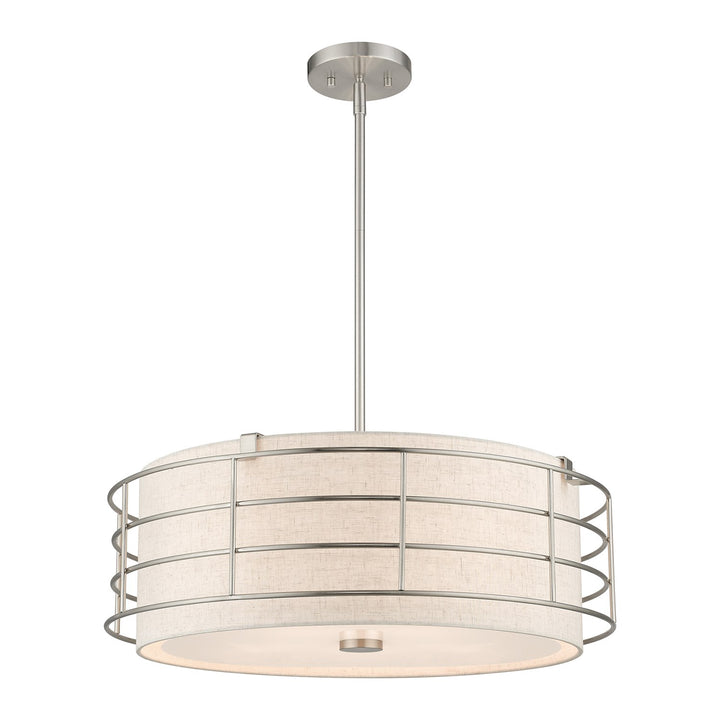 5 Light Brushed Nickel Pendant Chandelier