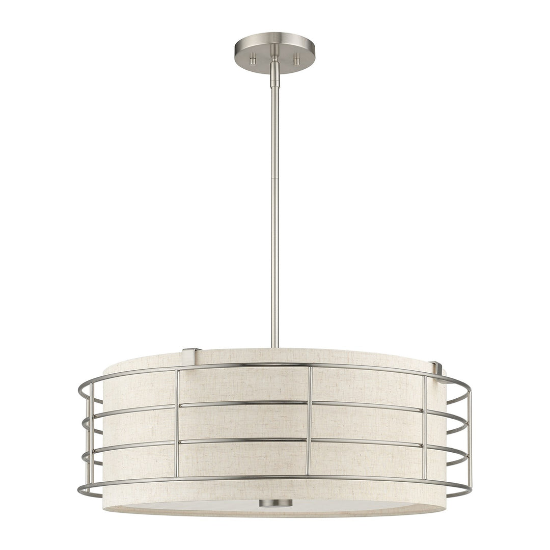 5 Light Brushed Nickel Pendant Chandelier