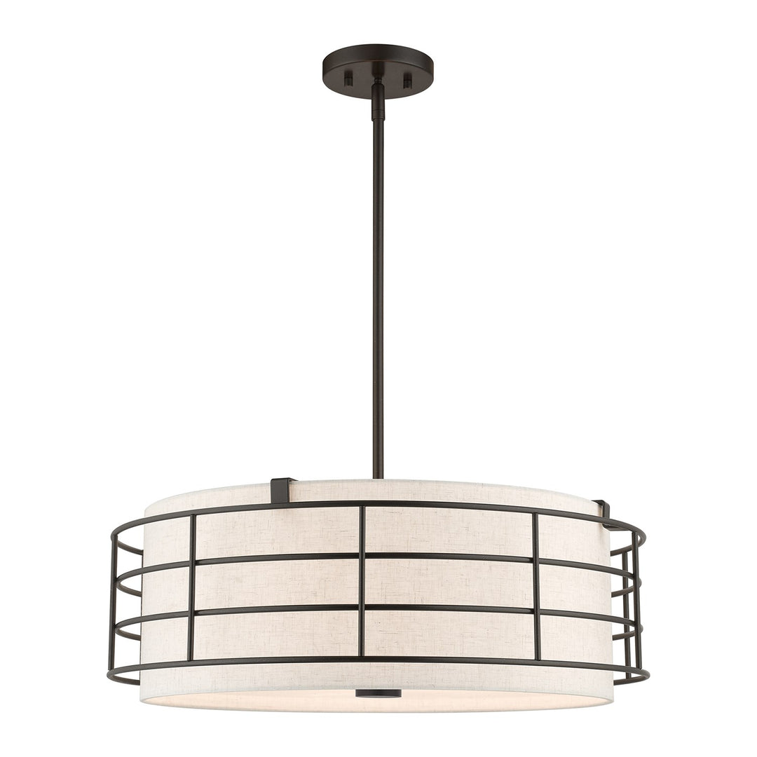 5 Light English Bronze Pendant Chandelier by Livex Lighting