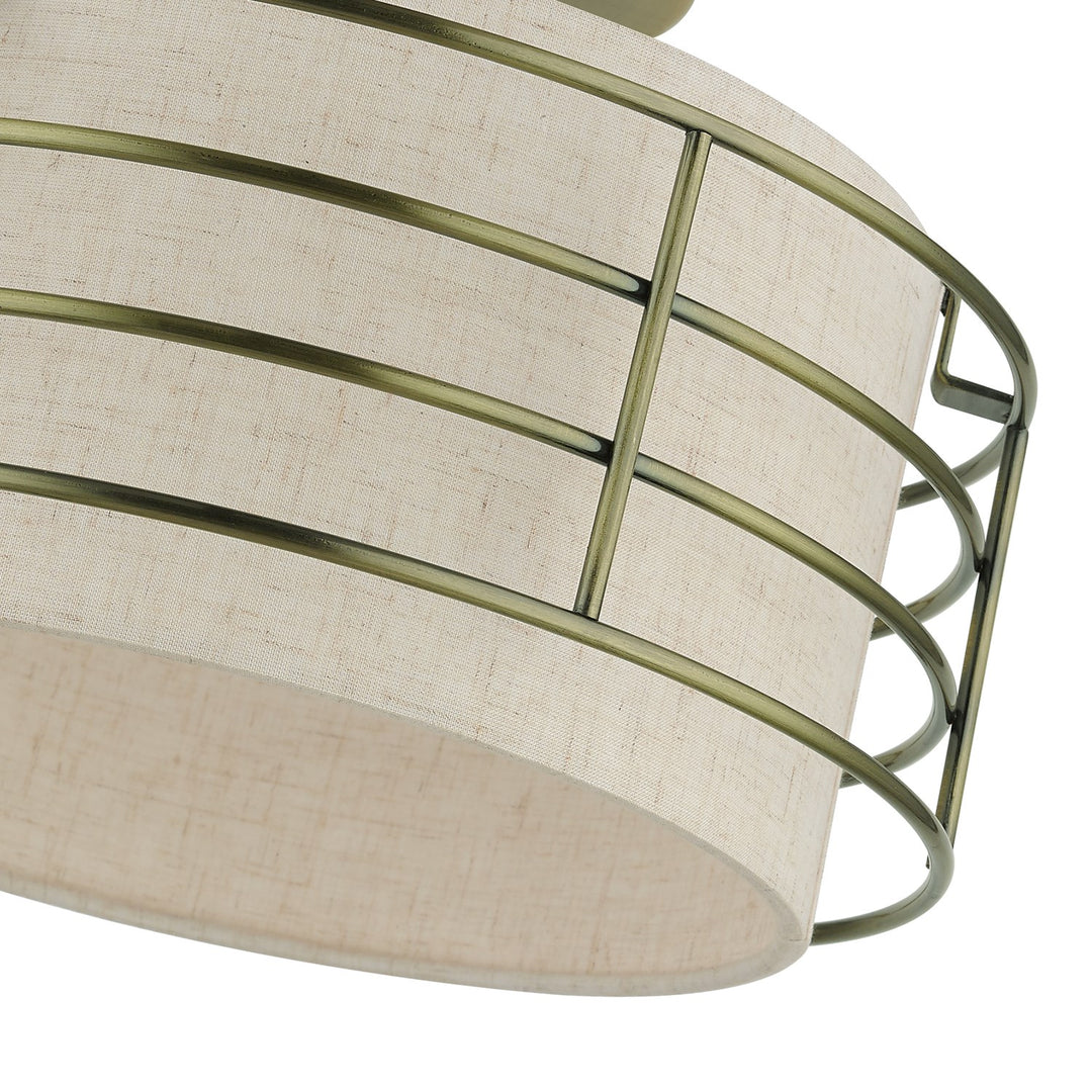 1 Light Antique Brass Medium Semi-Flush