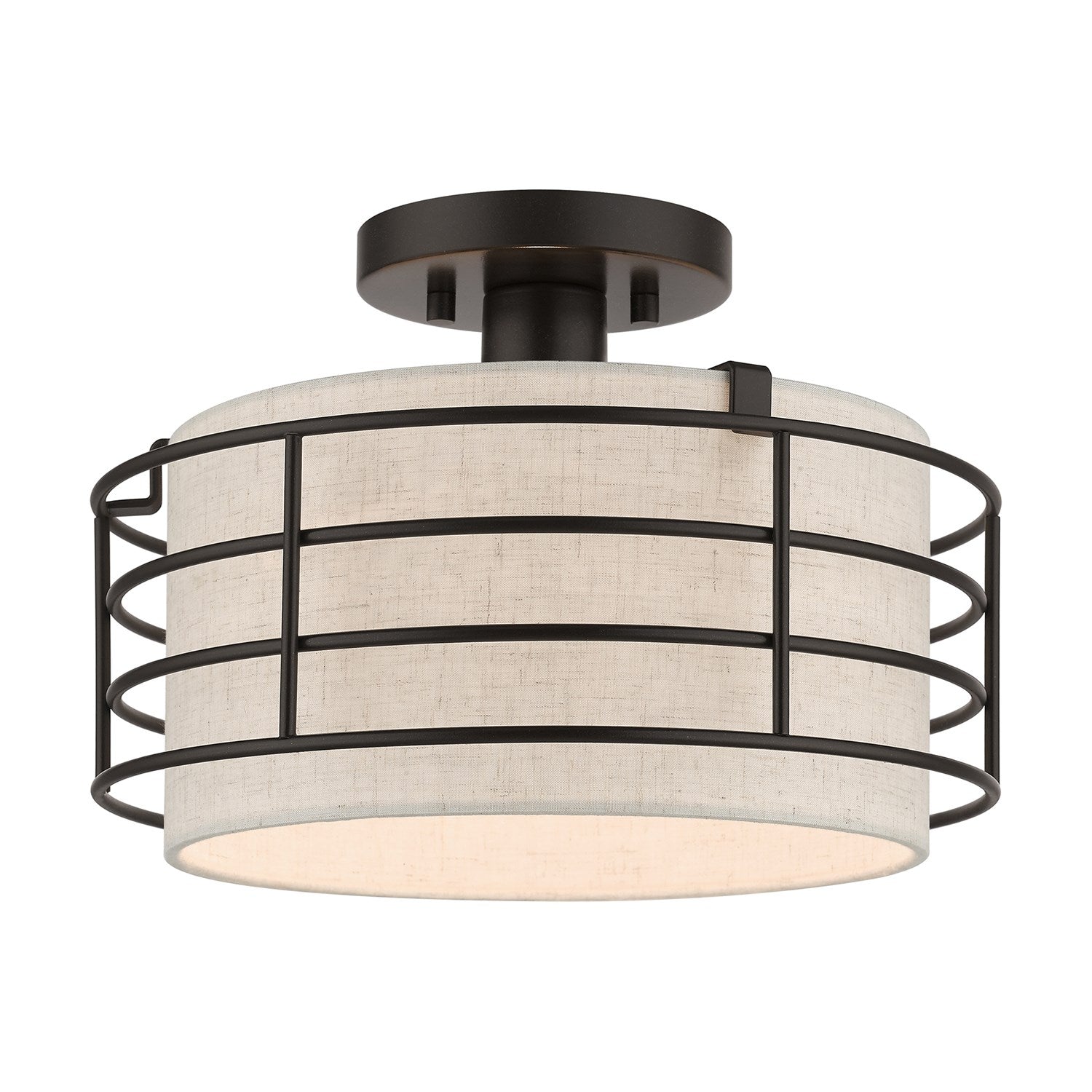 1 Light English Bronze Medium Semi-Flush by Livex Lighting