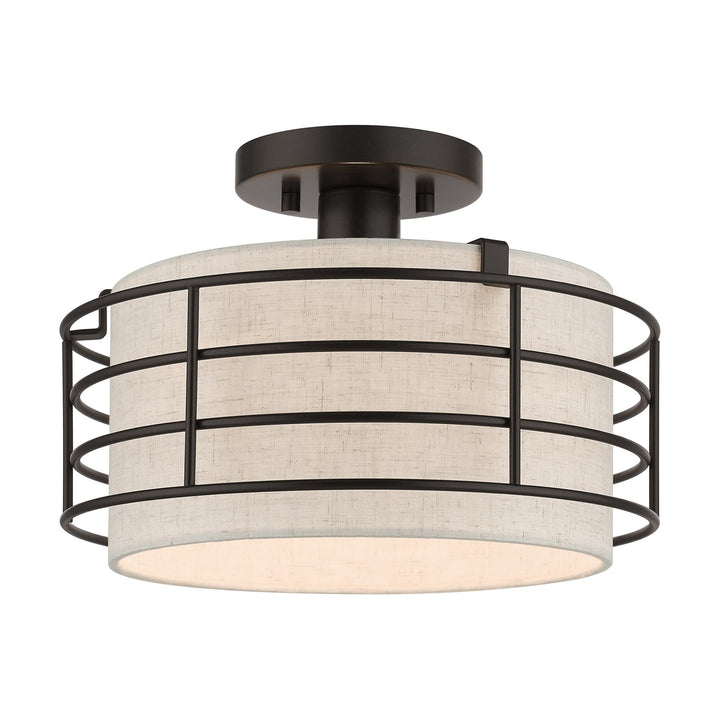 1 Light English Bronze Medium Semi-Flush by Livex Lighting
