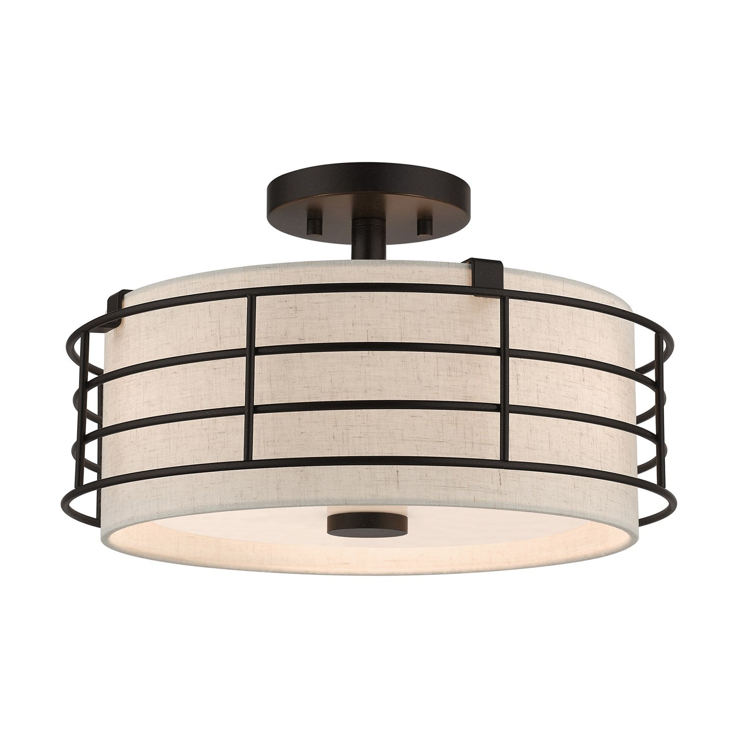 3 Light English Bronze Large Semi-Flush by Livex Lighting