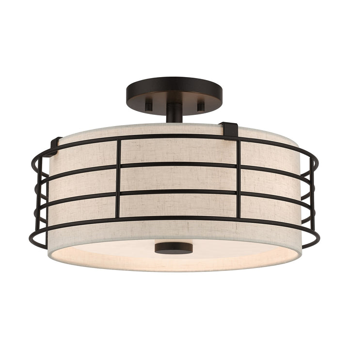 3 Light English Bronze Large Semi-Flush by Livex Lighting