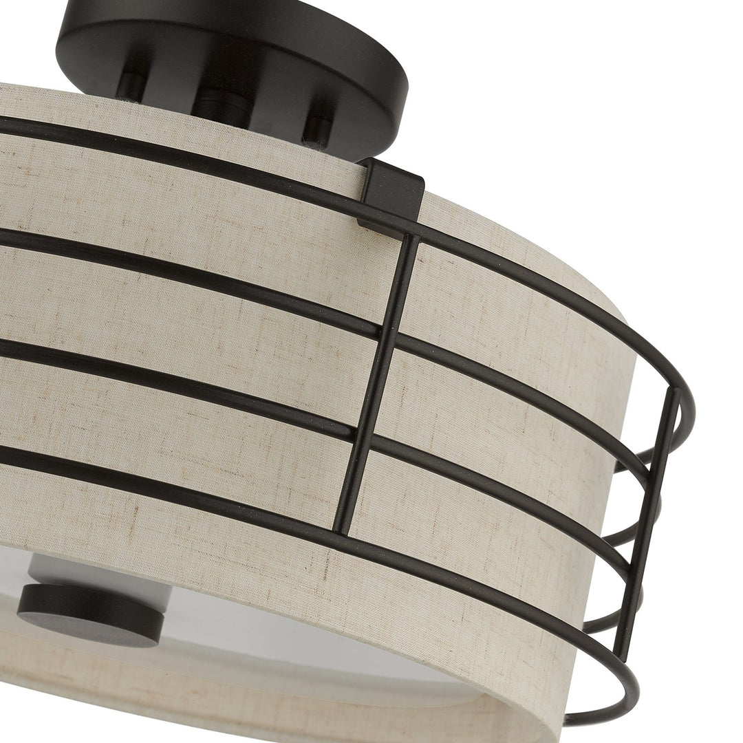 3 Light English Bronze Large Semi-Flush