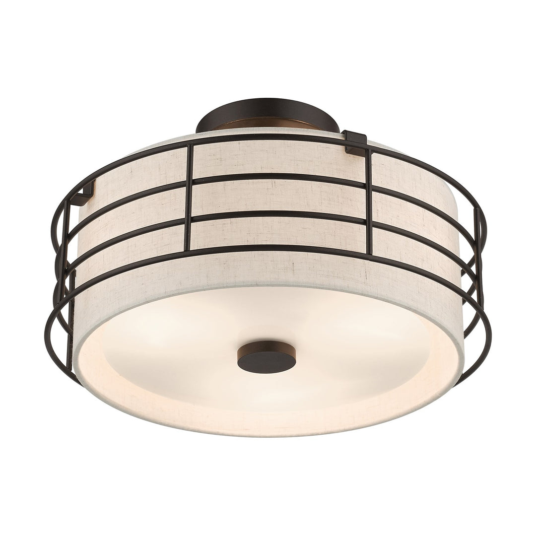 3 Light English Bronze Large Semi-Flush