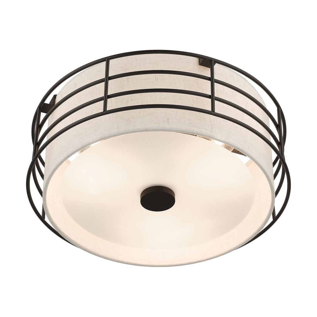 3 Light English Bronze Large Semi-Flush