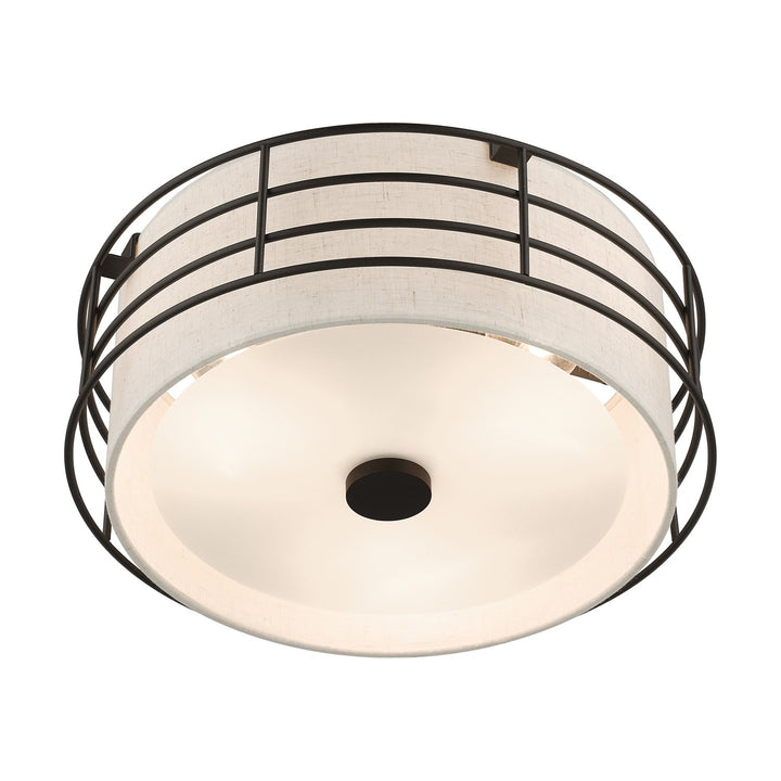 3 Light English Bronze Large Semi-Flush