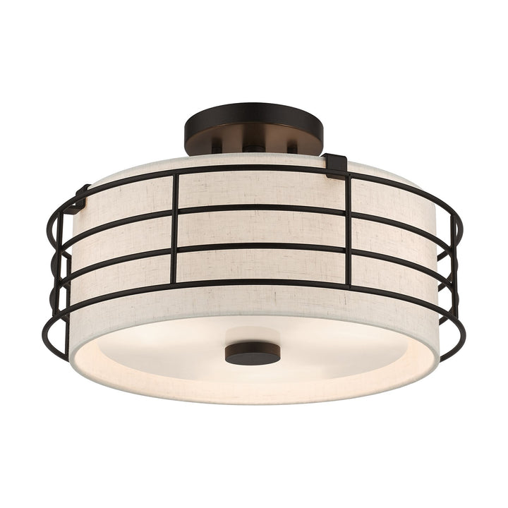 3 Light English Bronze Large Semi-Flush