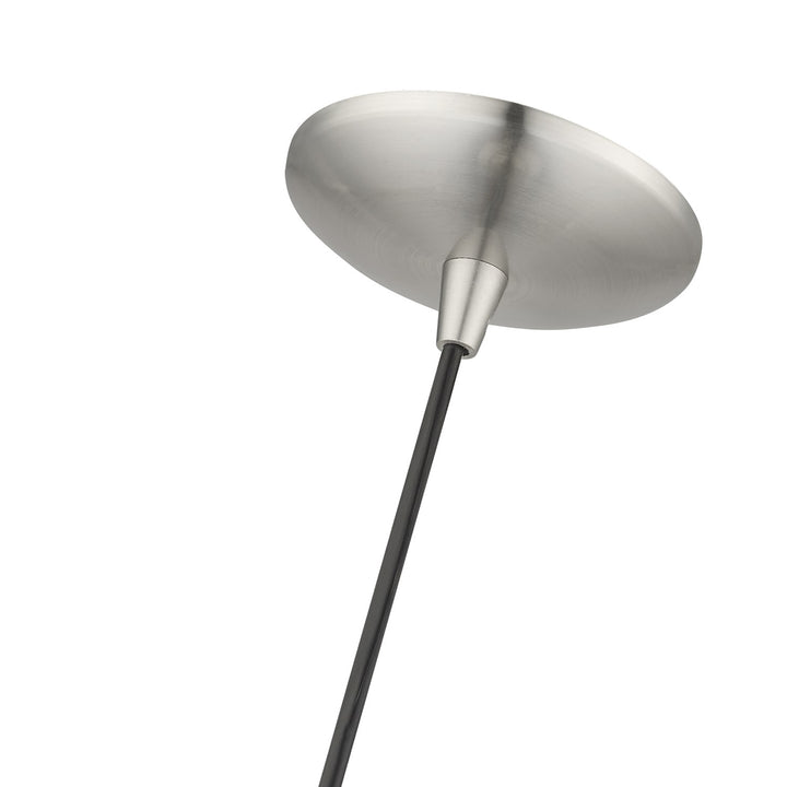 1 Light Brushed Nickel Mini Bell Pendant With Gold Finish Inside