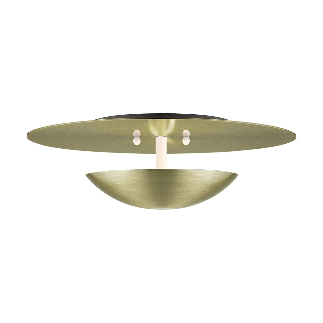 2 Light Antique Brass Large Semi-Flush/ Wall Sconce by Livex Lighting