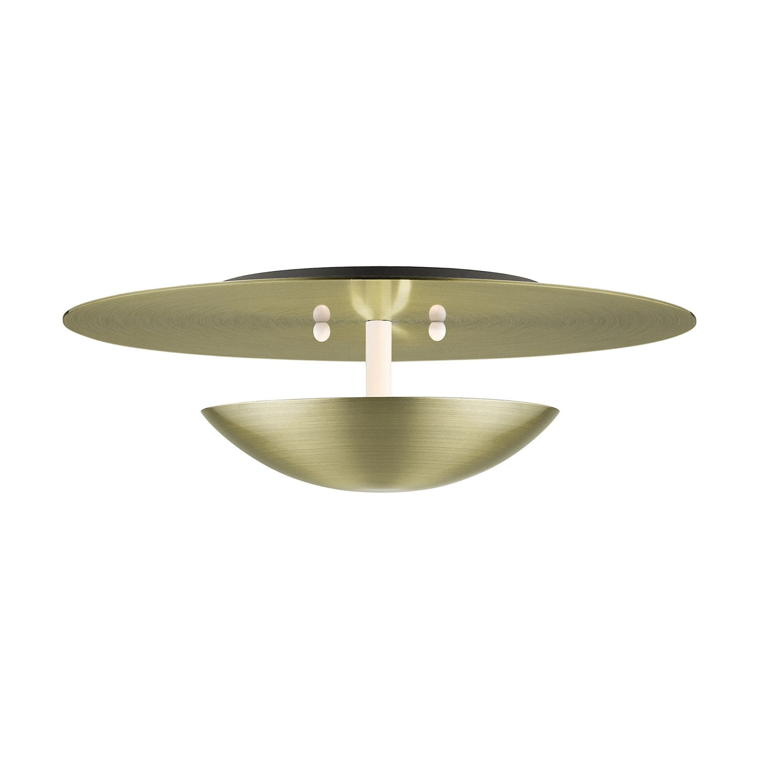2 Light Antique Brass Large Semi-Flush/ Wall Sconce by Livex Lighting