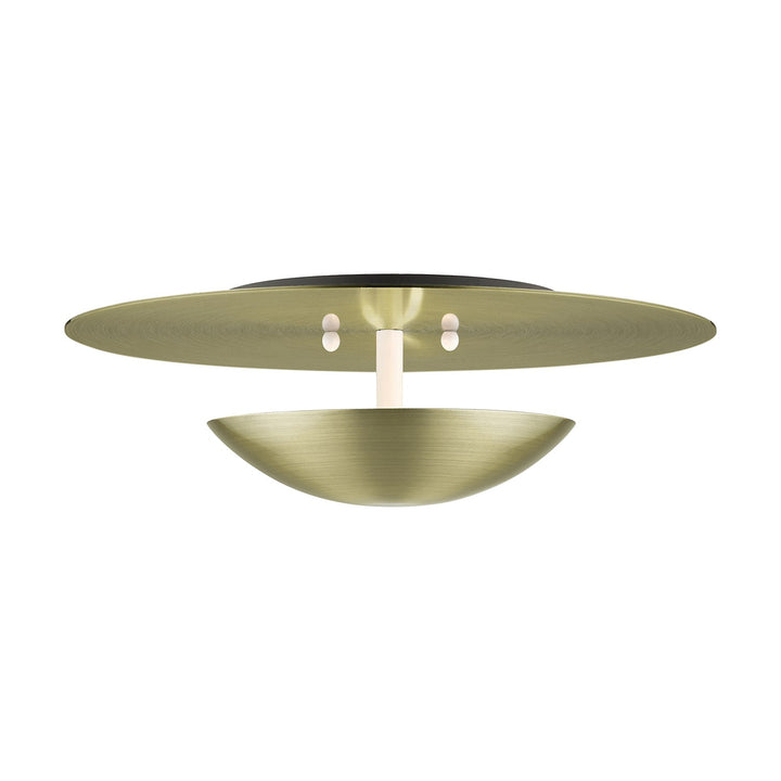 2 Light Antique Brass Large Semi-Flush/ Wall Sconce by Livex Lighting