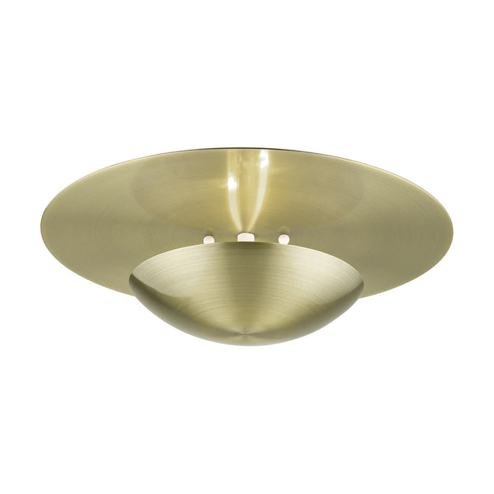 2 Light Antique Brass Large Semi-Flush/ Wall Sconce