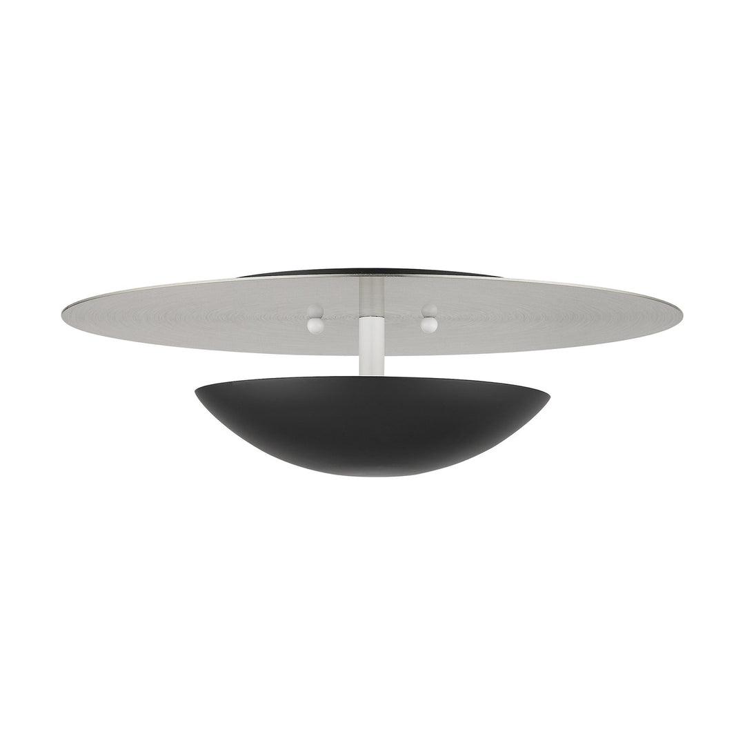 2 Light Black Large Semi-Flush/ Wall Sconce