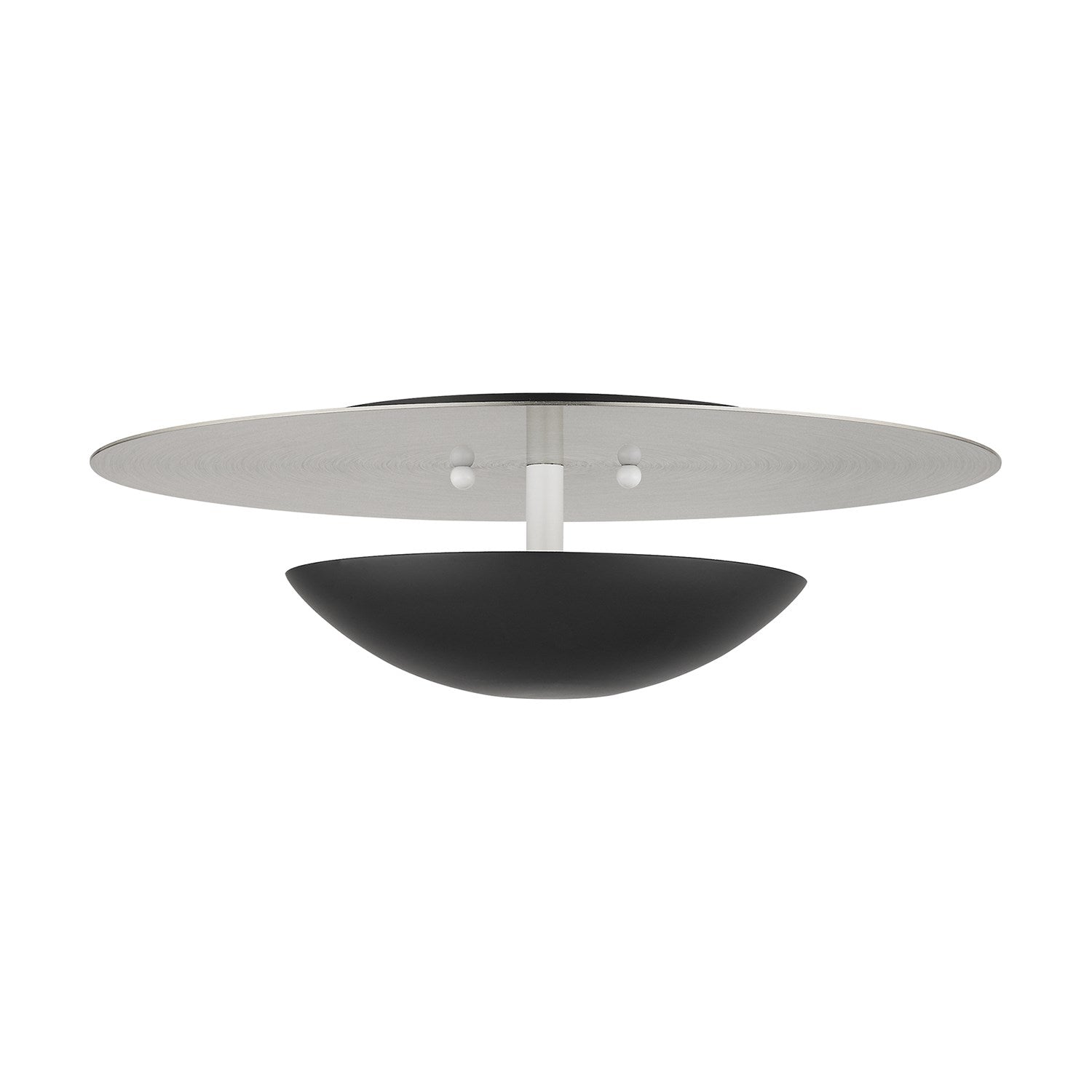 2 Light Black Large Semi-Flush/ Wall Sconce