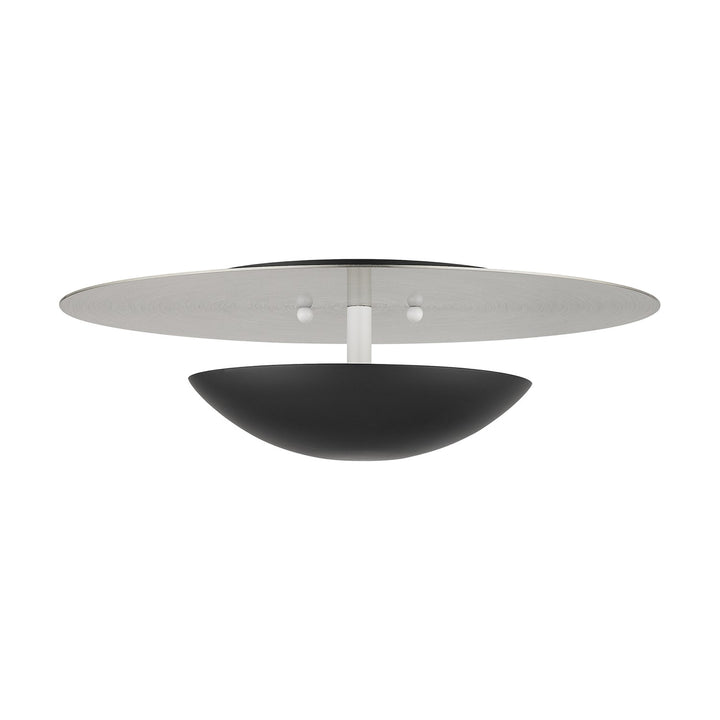 2 Light Black Large Semi-Flush/ Wall Sconce