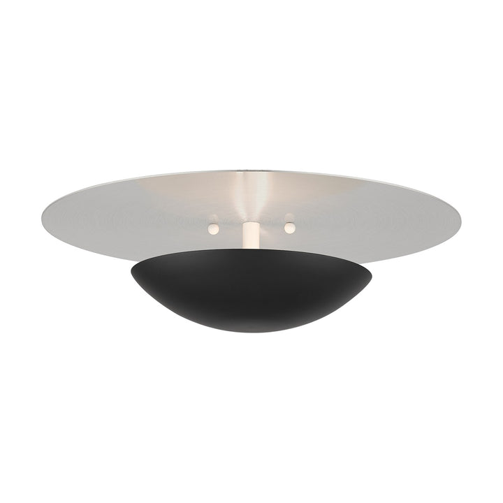 2 Light Black Large Semi-Flush/ Wall Sconce