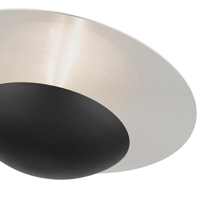 2 Light Black Large Semi-Flush/ Wall Sconce