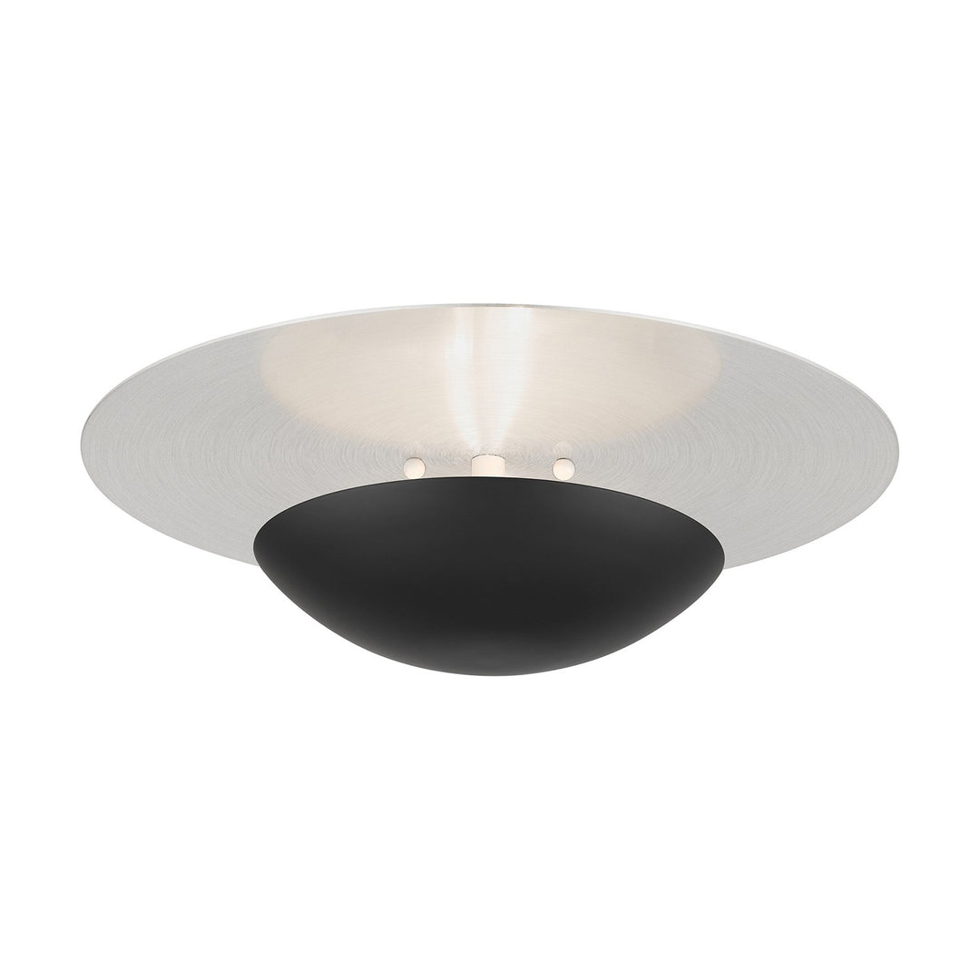 2 Light Black Large Semi-Flush/ Wall Sconce