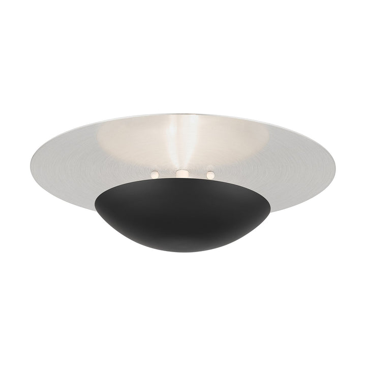 2 Light Black Large Semi-Flush/ Wall Sconce