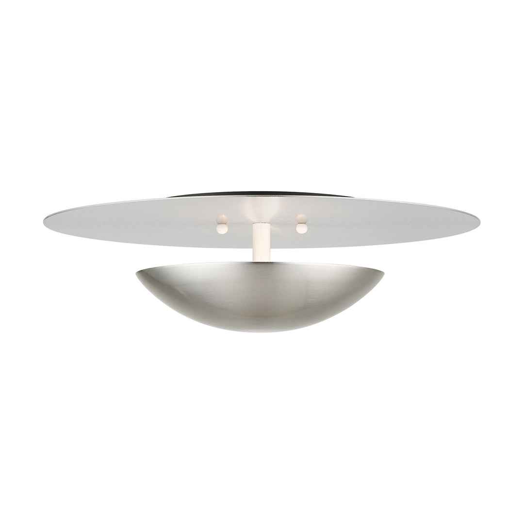 2 Light Brushed Nickel Large Semi-Flush/ Wall Sconce by Livex Lighting