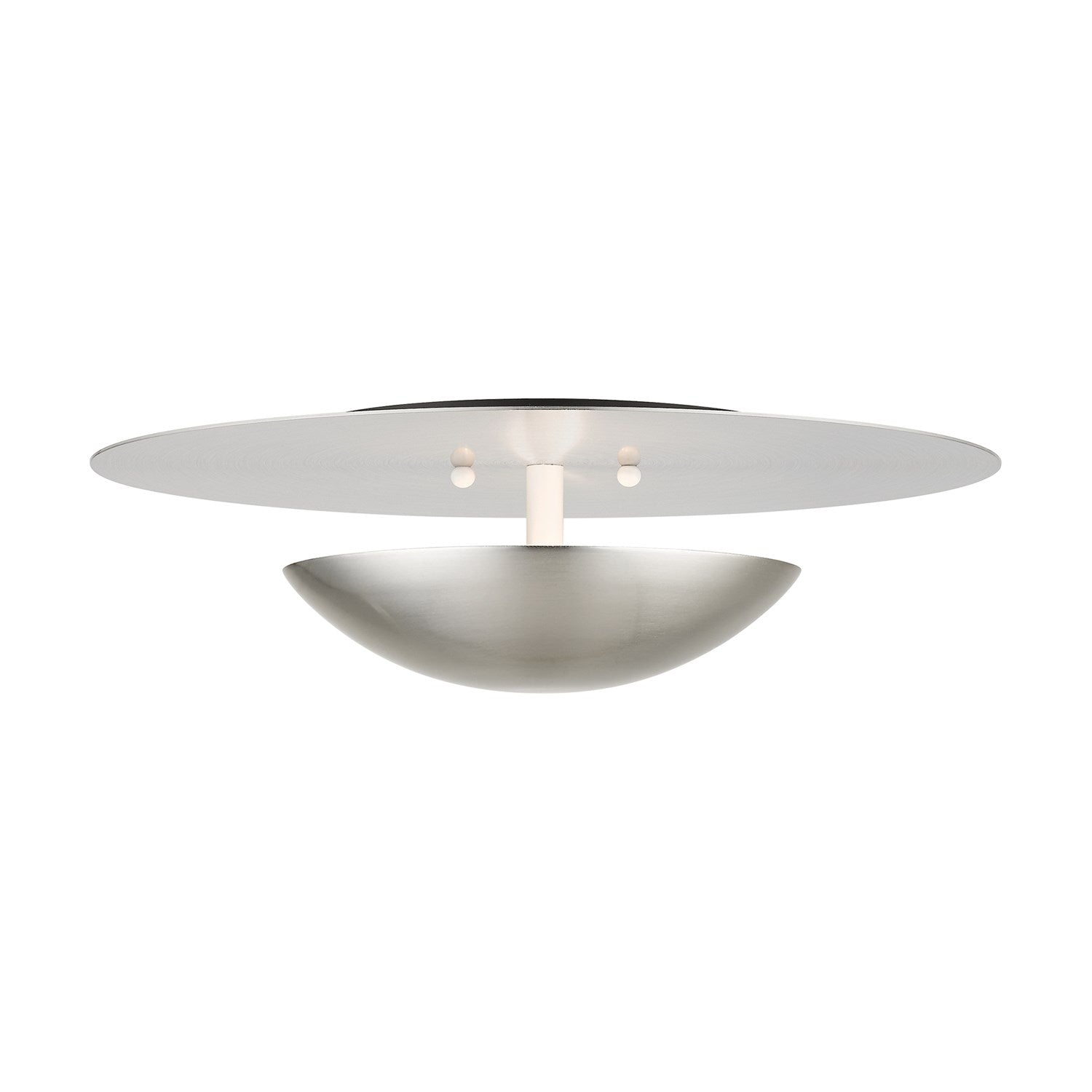 2 Light Brushed Nickel Large Semi-Flush/ Wall Sconce by Livex Lighting