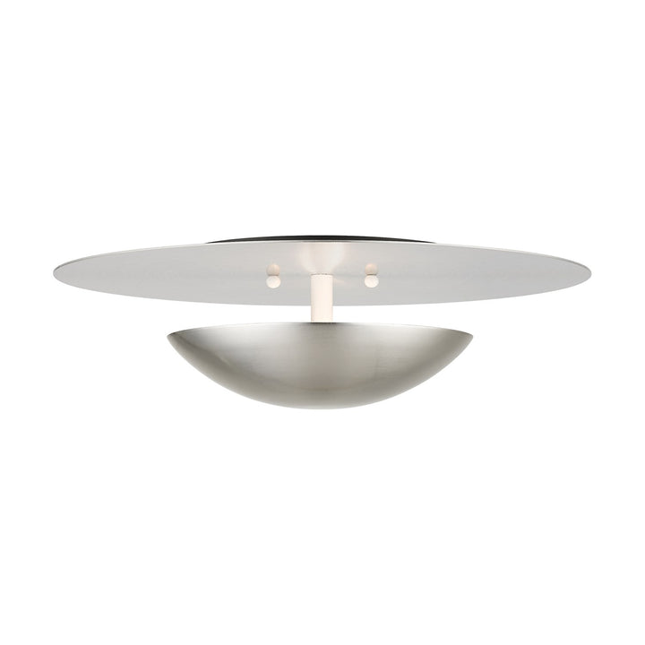 2 Light Brushed Nickel Large Semi-Flush/ Wall Sconce by Livex Lighting