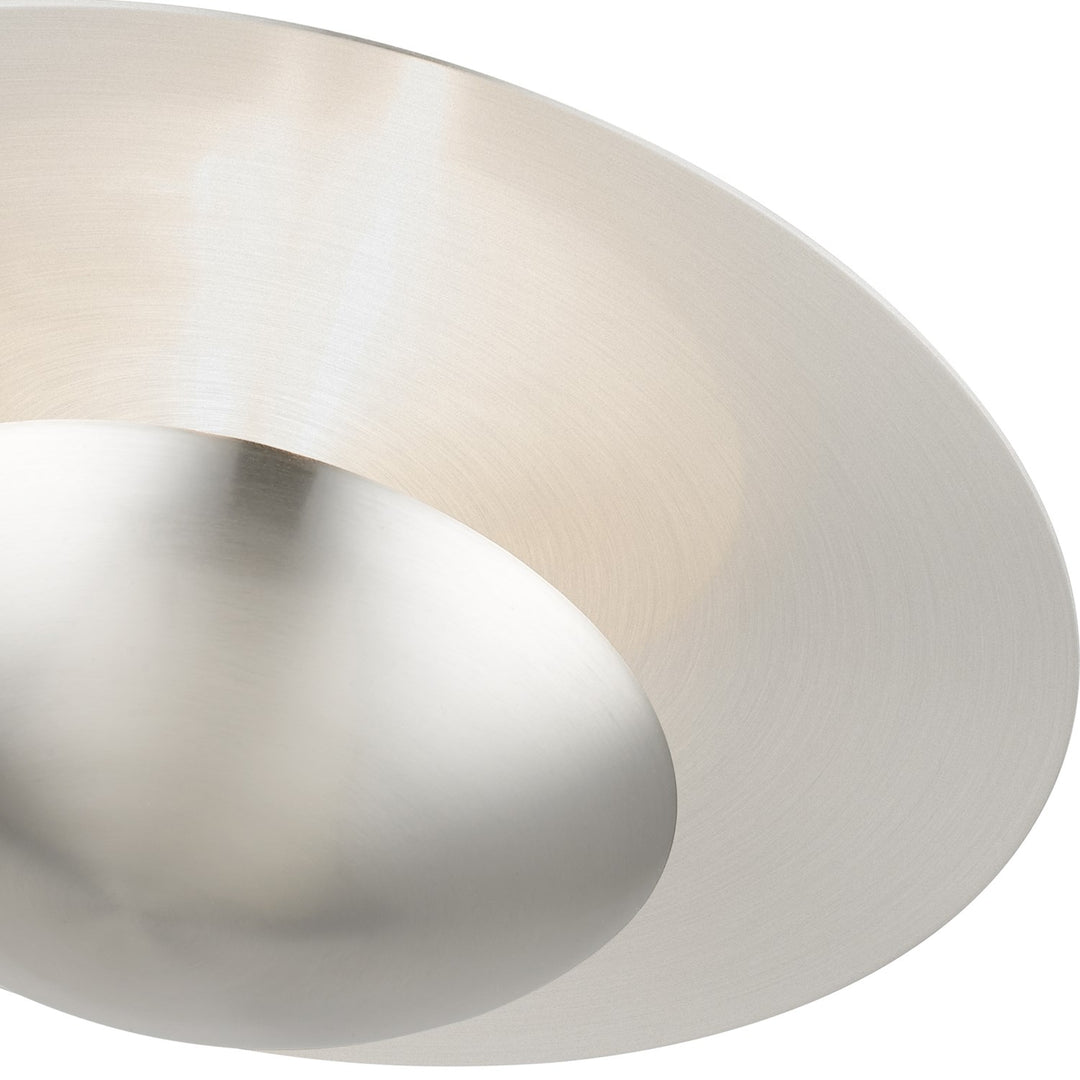 2 Light Brushed Nickel Large Semi-Flush/ Wall Sconce