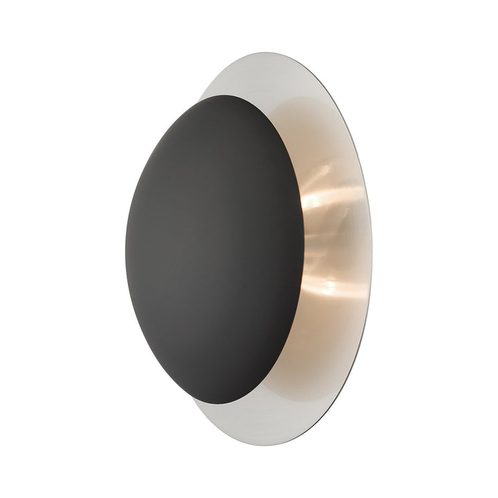 2 Light Black Medium Semi-Flush/ Wall Sconce