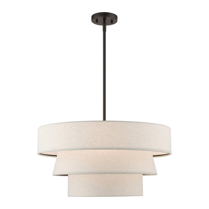 4 Light English Bronze Pendant Chandelier by Livex Lighting