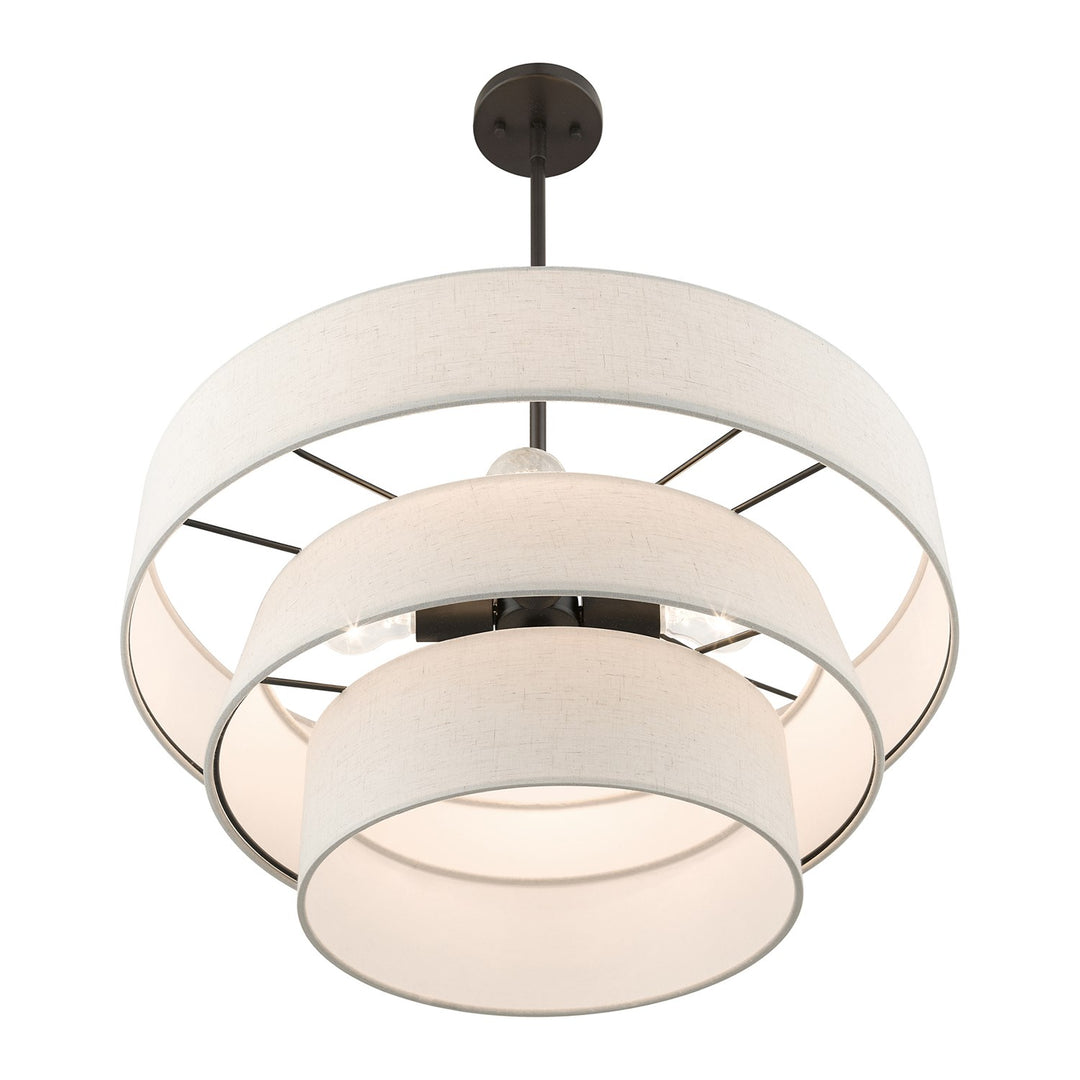 4 Light English Bronze Pendant Chandelier