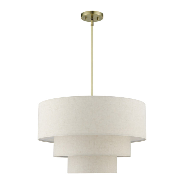 4 Light Antique Brass Pendant Chandelier