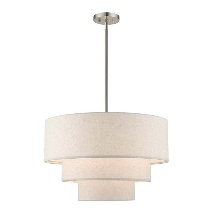 4 Light Brushed Nickel Pendant Chandelier by Livex Lighting
